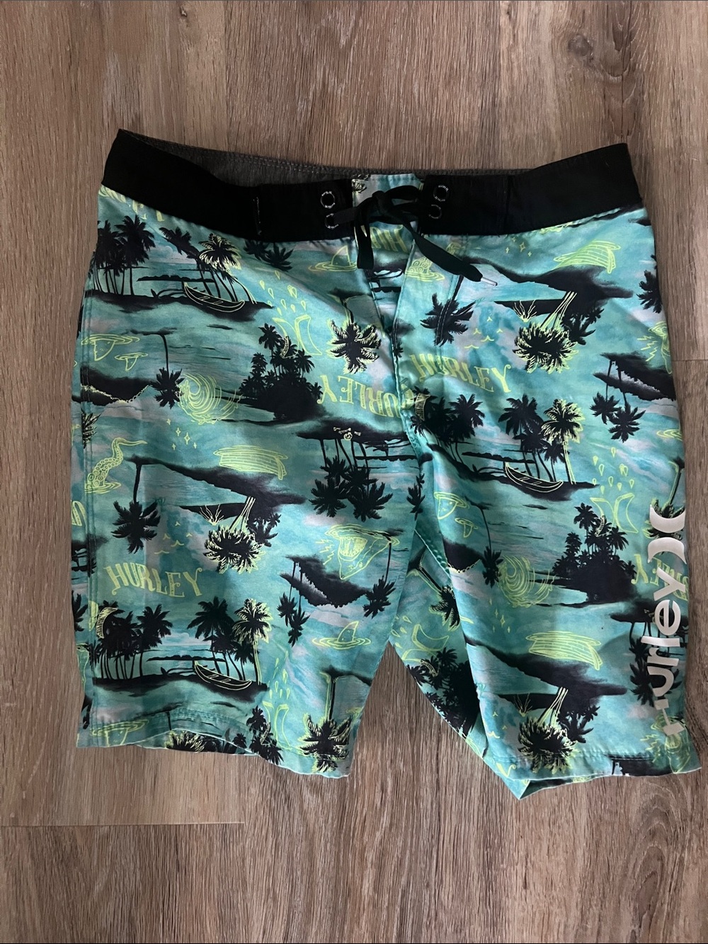 Hurley kids Teal Tropical Swim Trunks